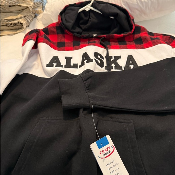 Crazy 8 Red and Black Plaid Men's Hoodie - Picture 4 of 7